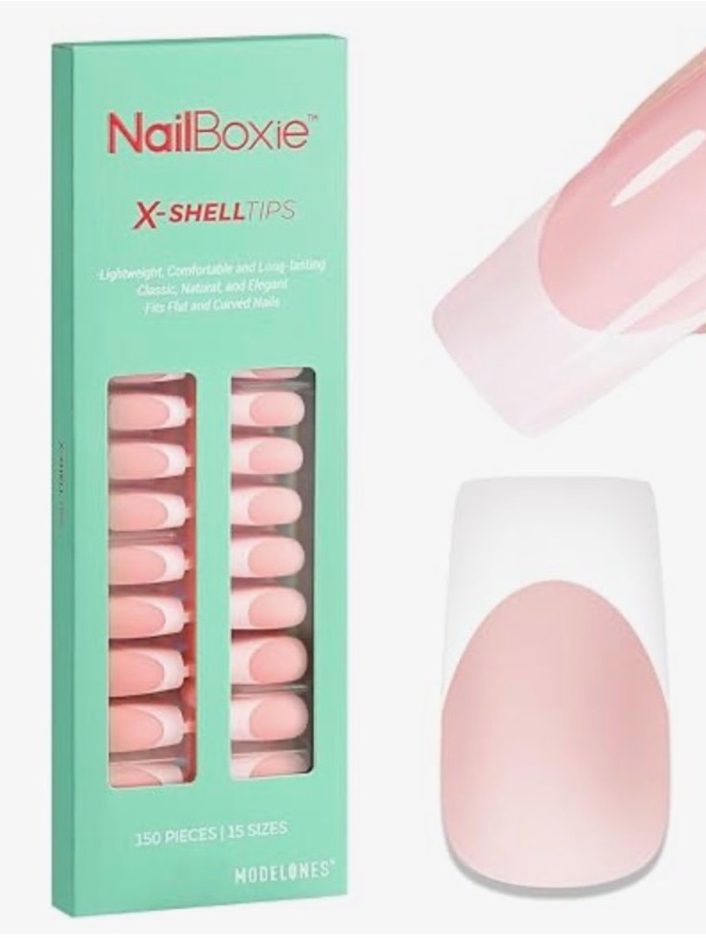 NailBoxie X-Shell Pink French Tip Press-On Nails
